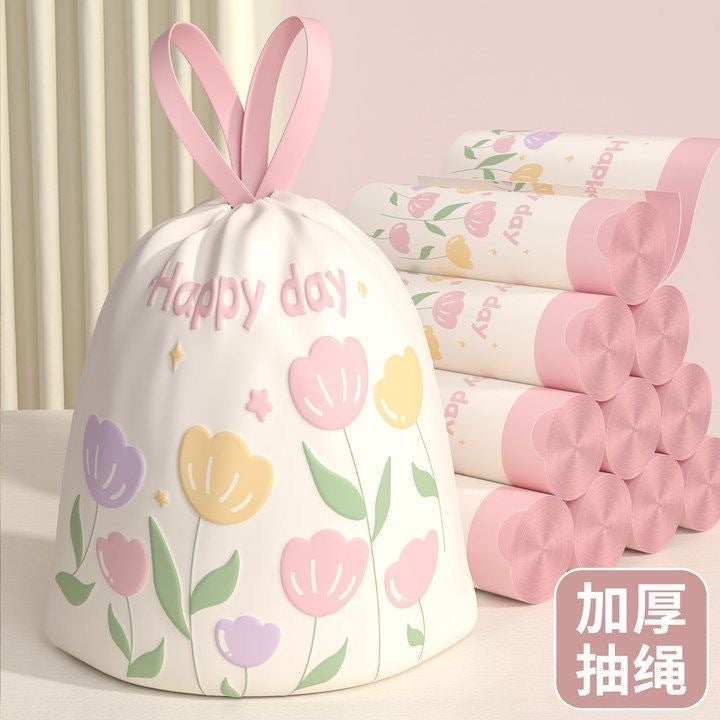 Wormwood Mosquito Repellent Garbage Bag Household Portable Drawstring Bag Kitchen Deodorant Thickened Medium And Large Tear-Free - Image 5